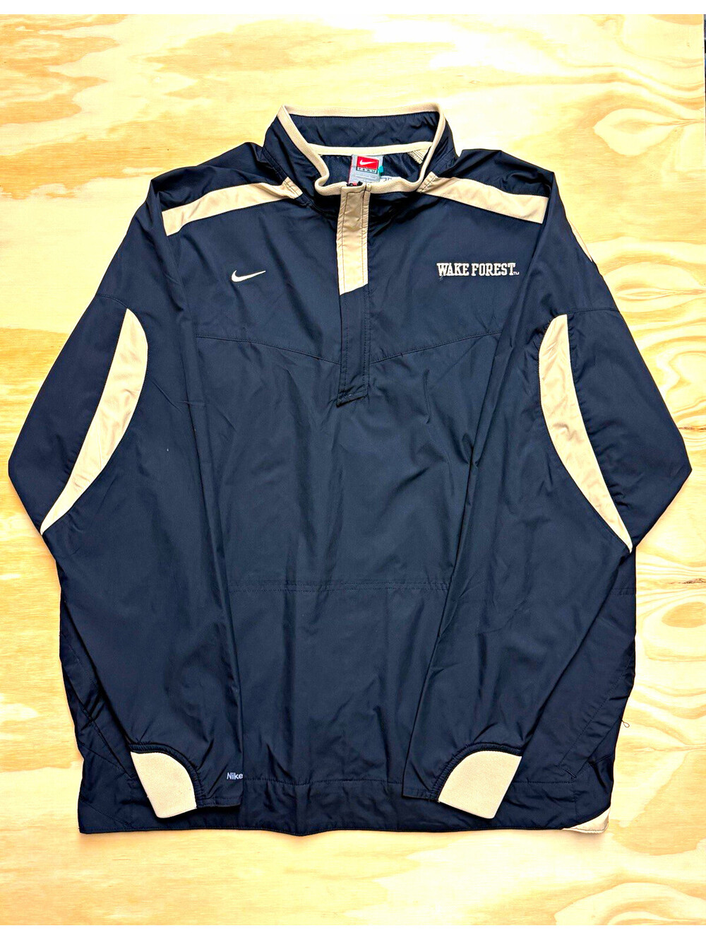Nike Men’s Size L FIT Storm Wake Forest Half-Zip Pullover Windbreaker Black